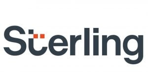 A logo for Sterling with a white background